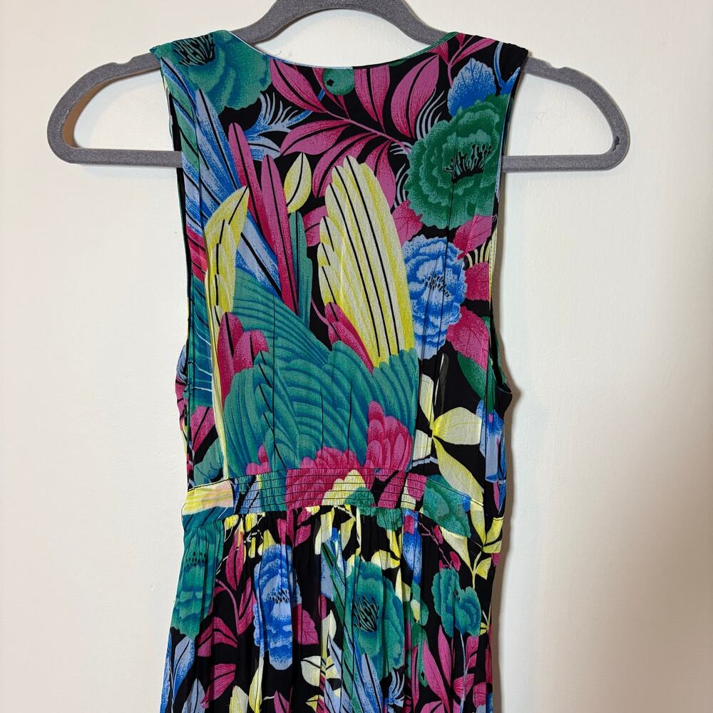 Maeve Anthropologie Boardwalk Maxi Dress 4P Floral Tropical Vacation Resort - Picture 10 of 13